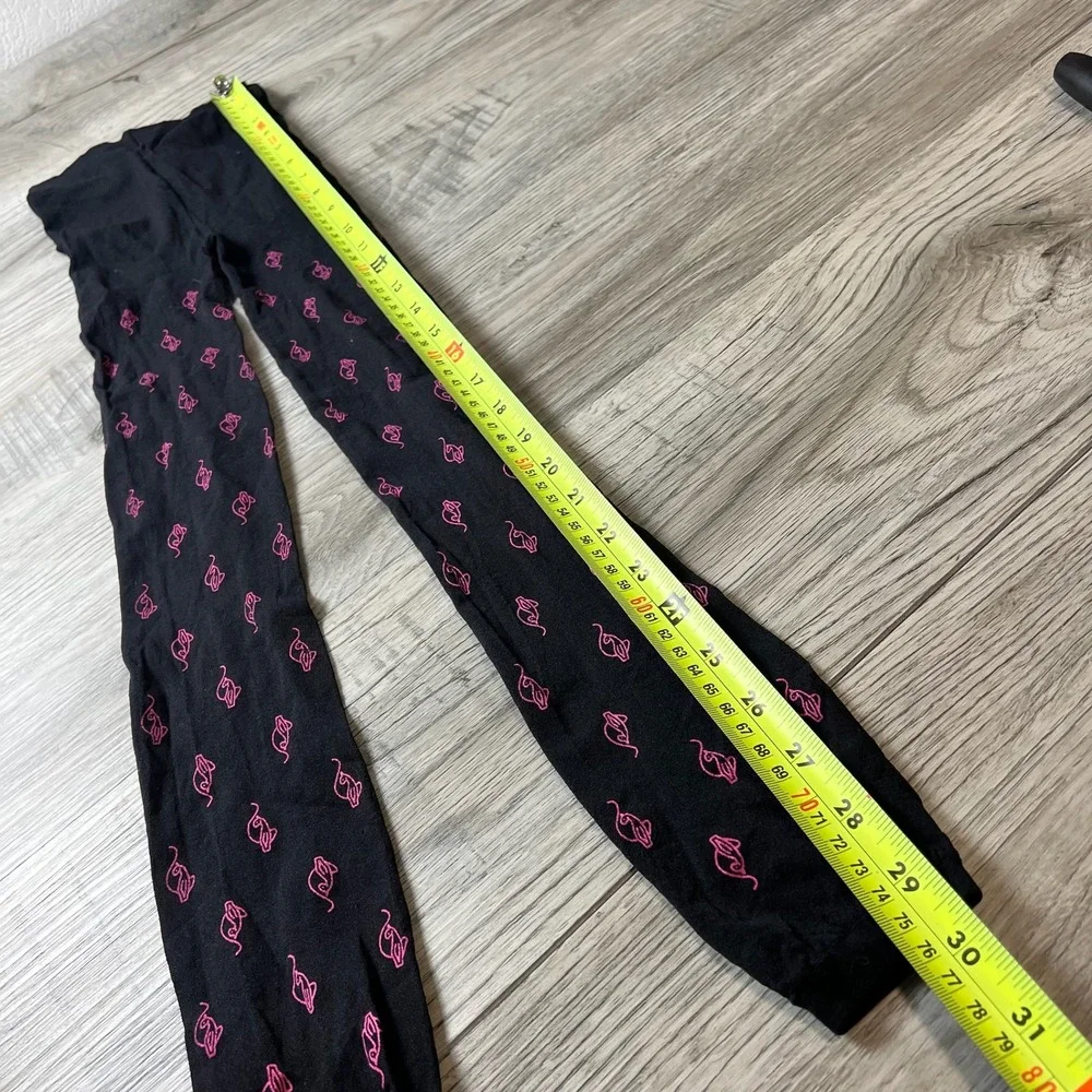 Baby phat Tights Women One Size Black Pink Graphic Mouse Print Alt Streetwear‎